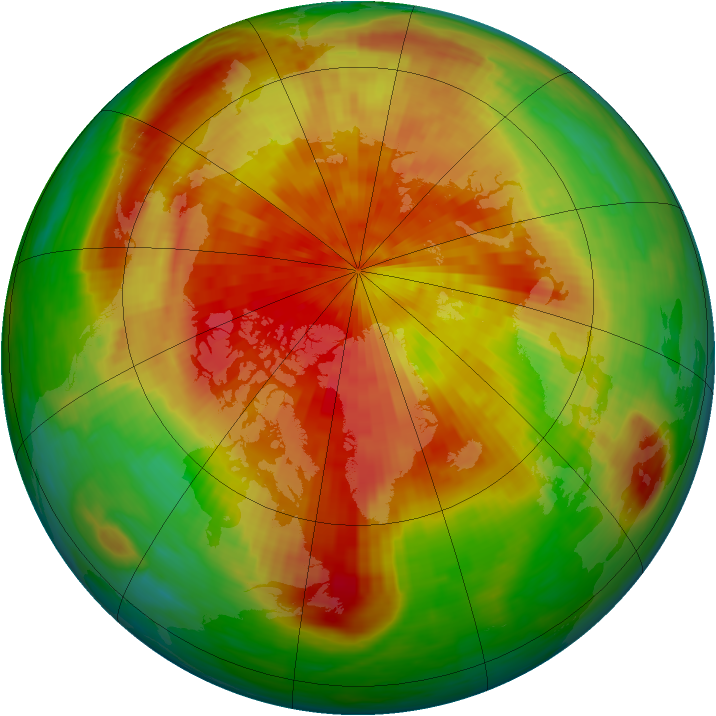 Arctic ozone map for 12 April 1994